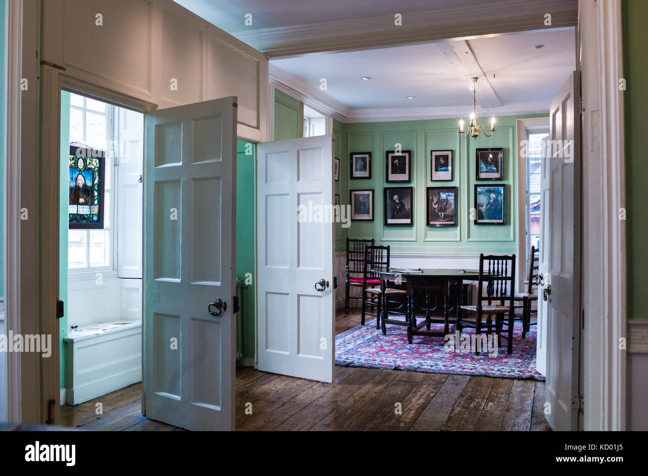 Dr. Samuel Johnson's House - erste Etage Innenraum von Dr. Johnson Haus in die Gough Court, London UK. Stockfoto