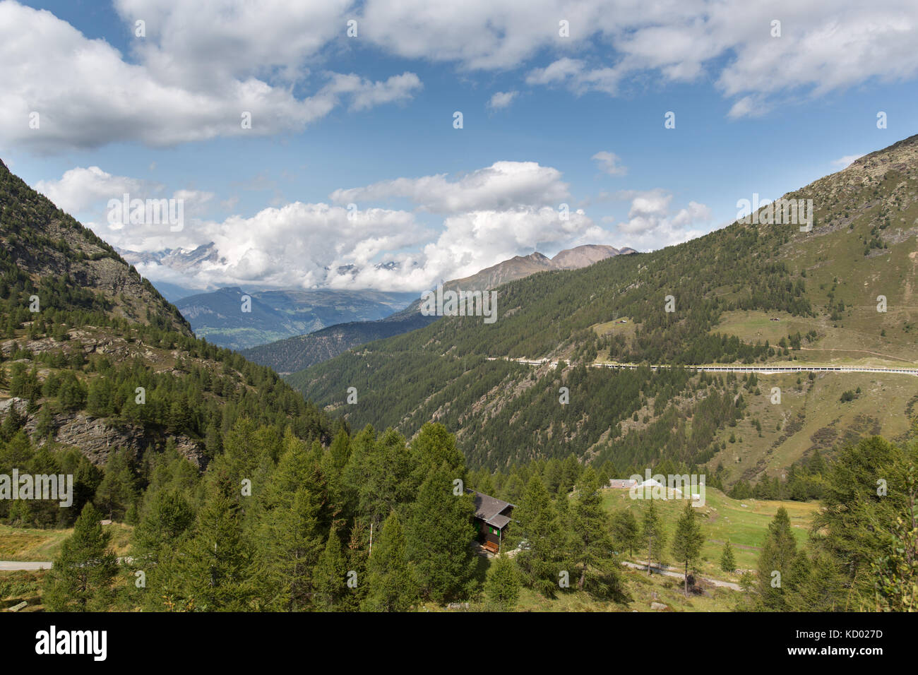 Simplon, Schweiz. malerische Berg Blick vom Gipfel des Simplonpass. Stockfoto