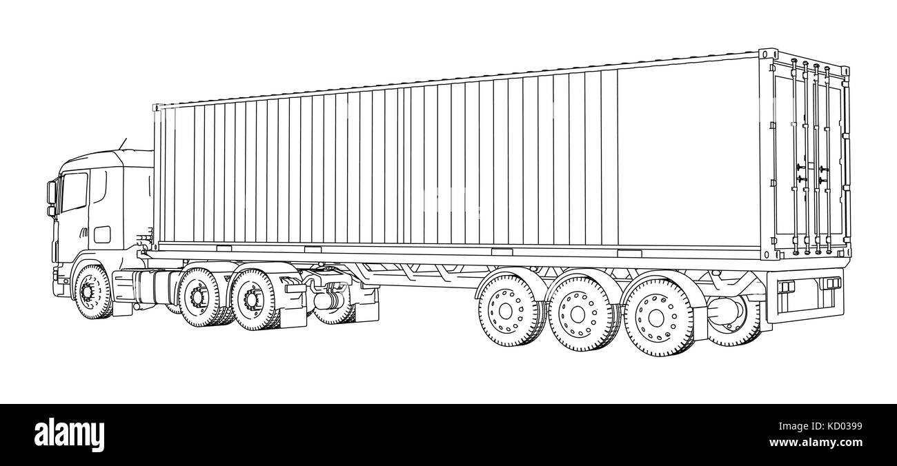 Logistik per Container Lkw Stock Vektor