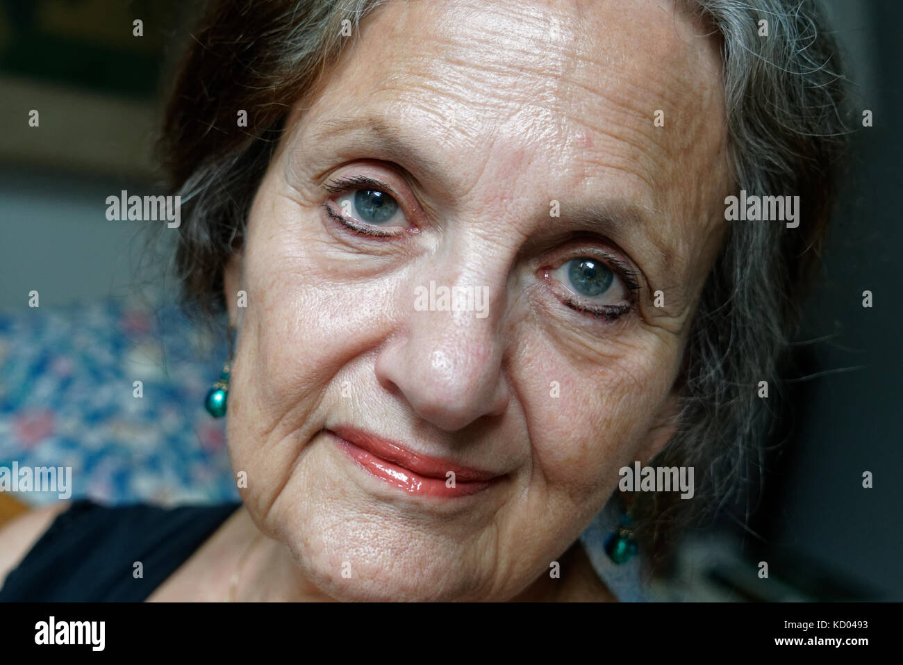 Das Gesicht einer alten Frau. Okt. 8, 2017 Stockfoto