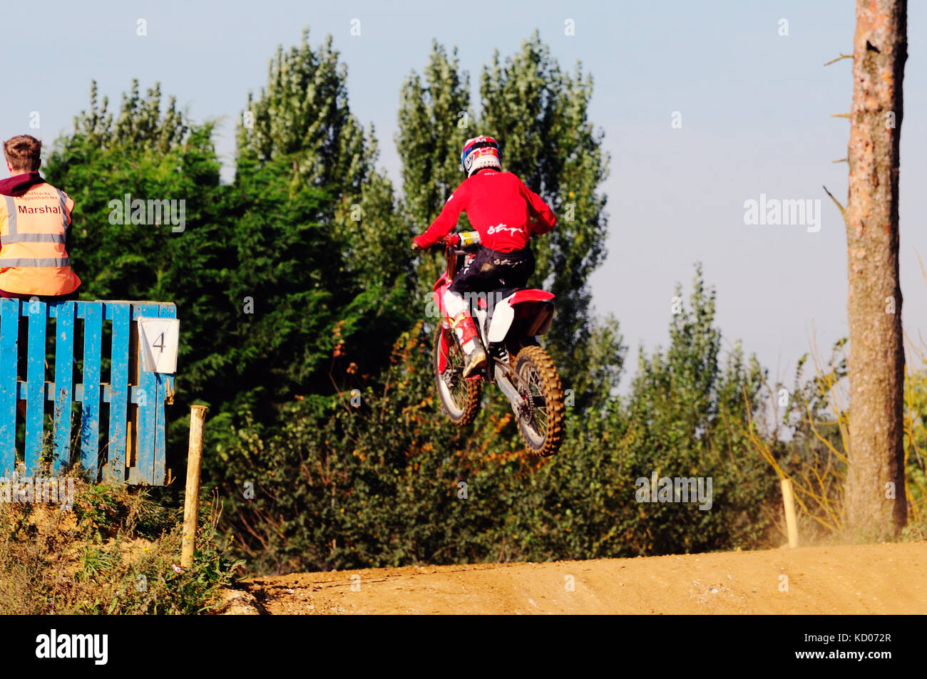 Motocross in Aktion Stockfoto