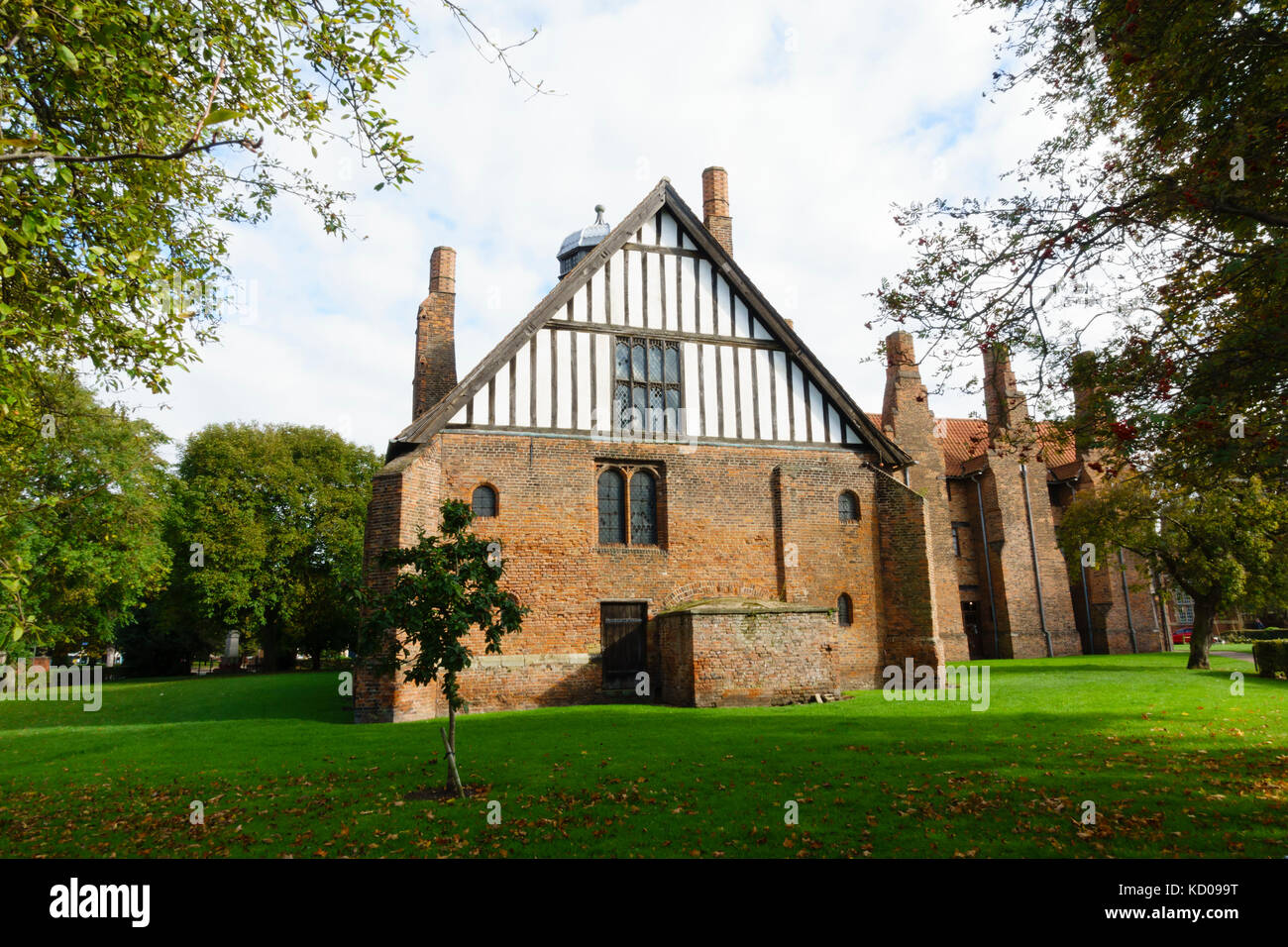 Mittelalterliche Holz gerahmt Manor House, Gainsborough alte Halle, Lincolnshire, England. Stockfoto