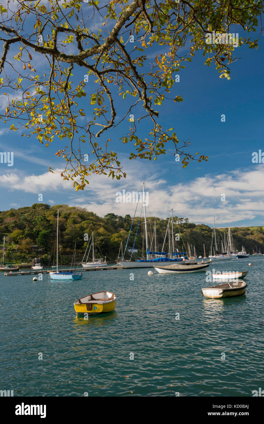 Boote o9n den Fluss yealm, South Devon. Stockfoto