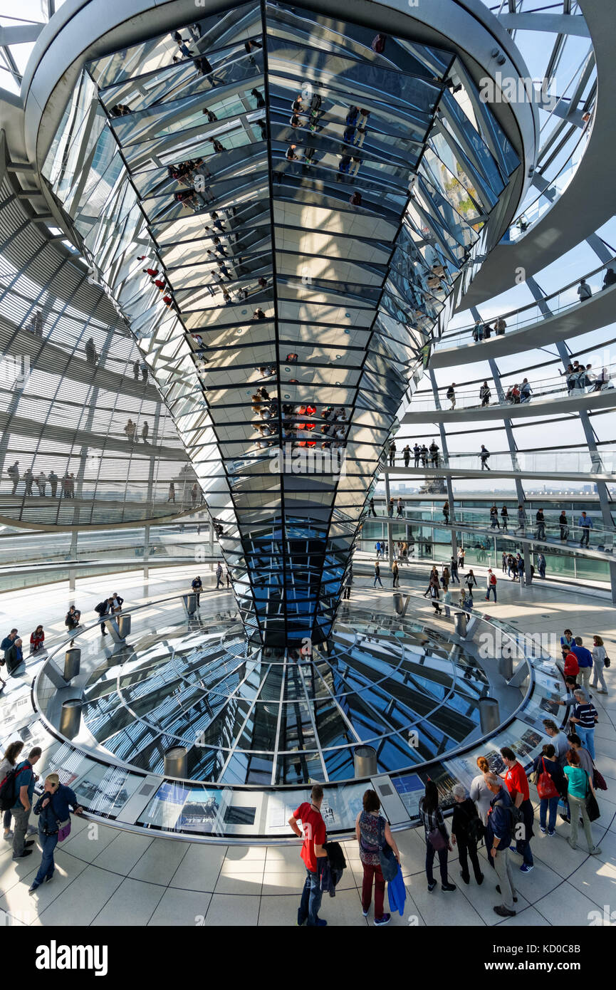 Besucher am Reichstag Kuppel in Berlin, Deutschland Stockfoto