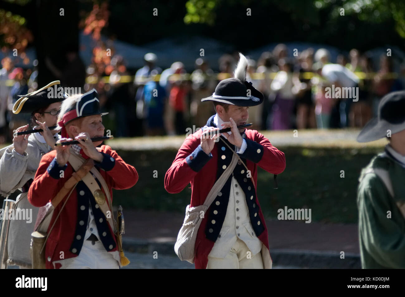 Revolutionären Krieg Re-enactors an jährlichen Schlacht von Germantown reenactment Nehmen auf dem Gelände der Cliveden, im Nordwesten Philadelphia, PA Stockfoto