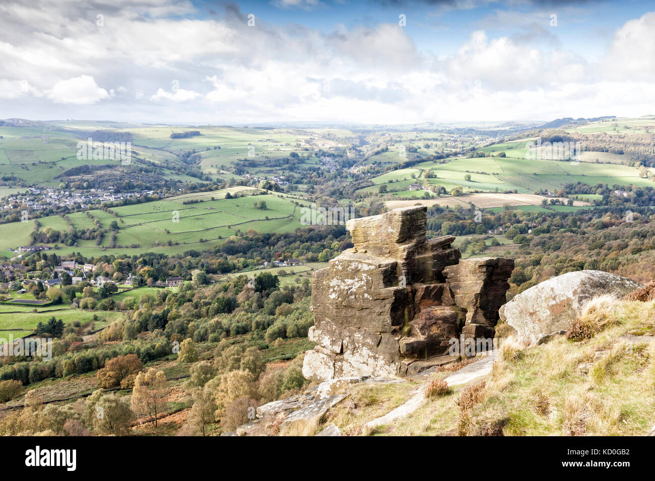 Curbar Kante, Peak District National Park, England. oktober 2017 Stockfoto