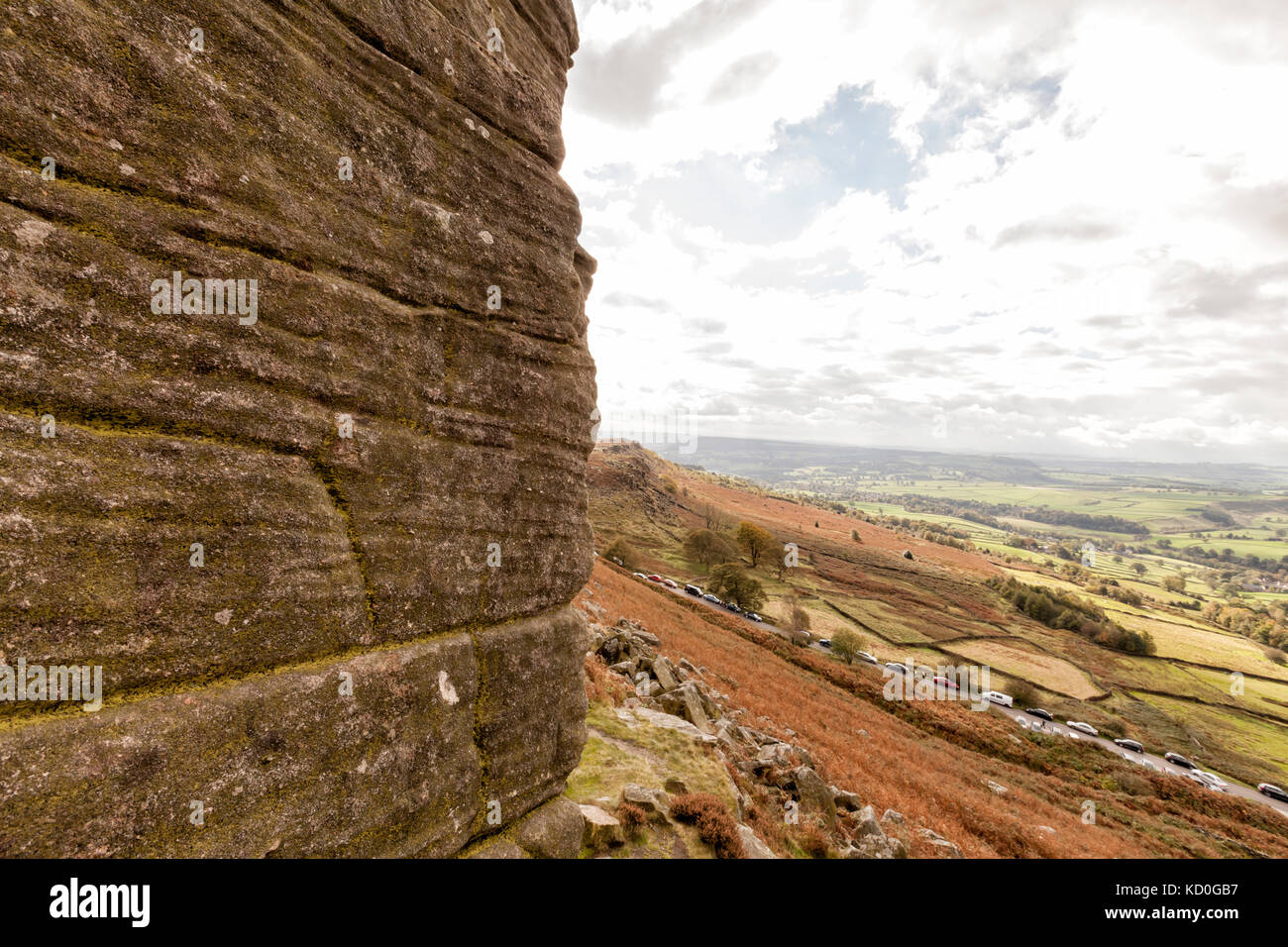 Curbar Kante, Peak District National Park, England. oktober 2017 Stockfoto