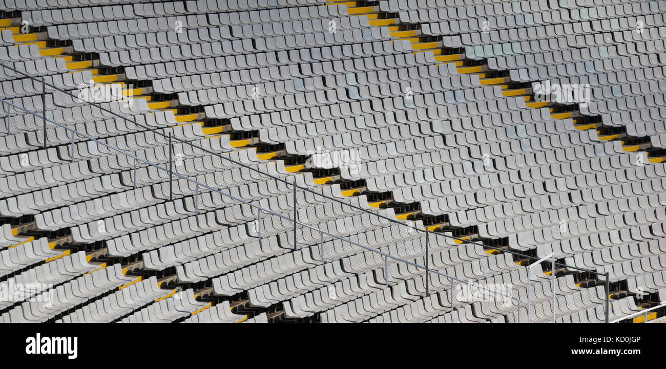 Leere Sitze im Olympiastadion, Barcelona, Katalonien, Spanien, Europa Stockfoto