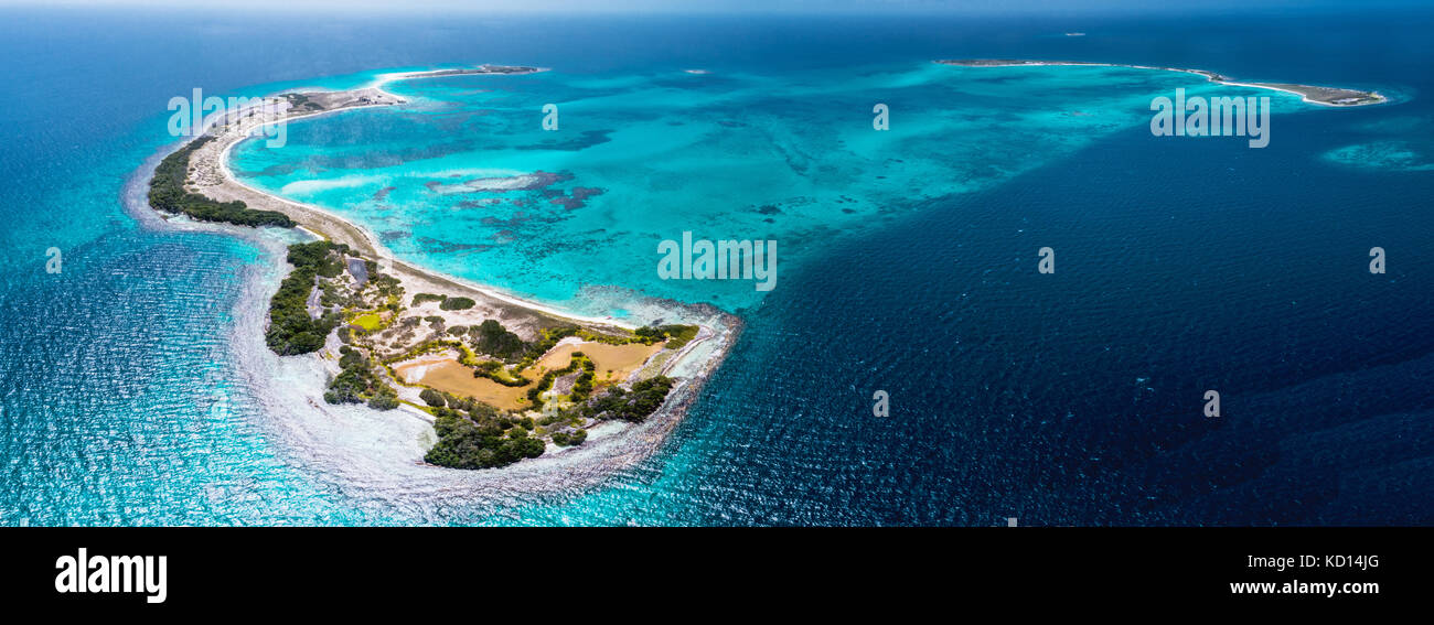 Panoramablick auf Los Roques Venezuela Stockfoto