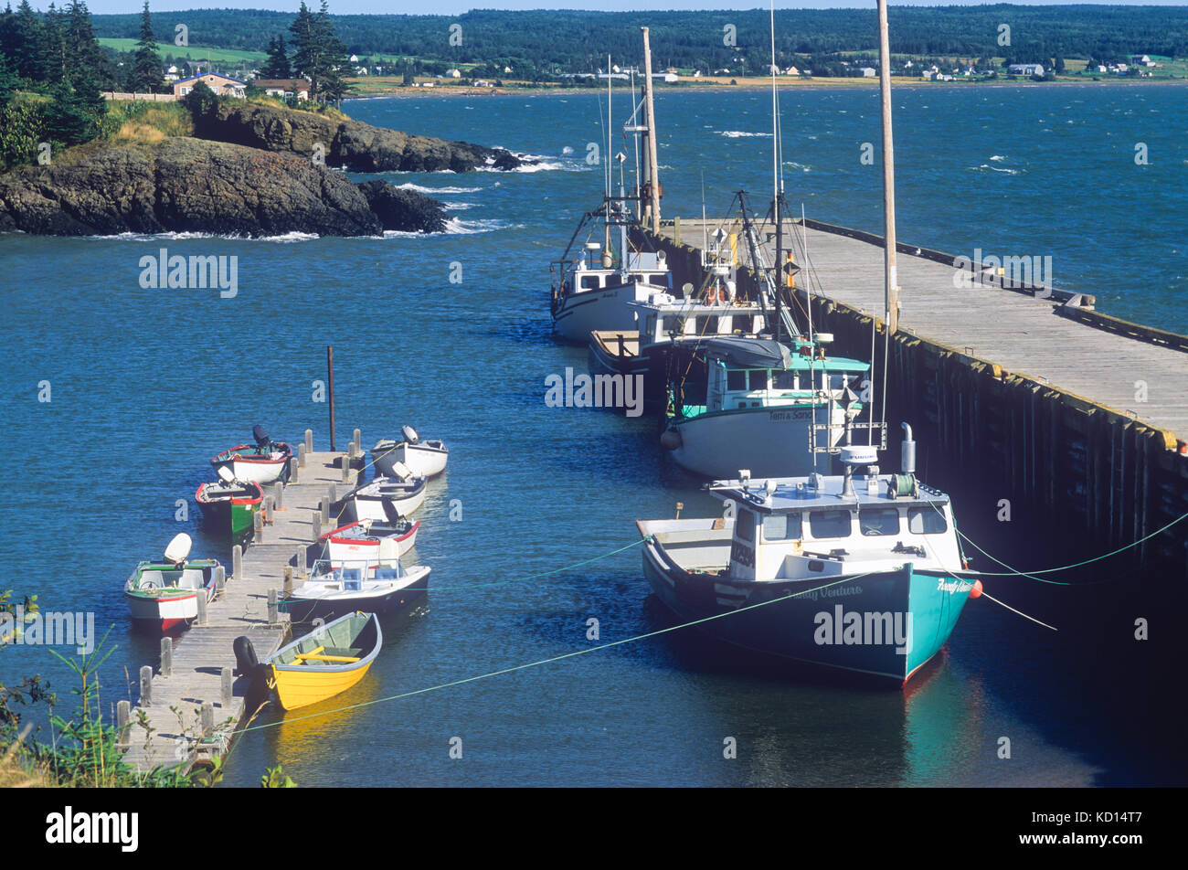 Fischerboote auf baxters Hafen gebunden, Nova Scotia, Kanada Stockfoto