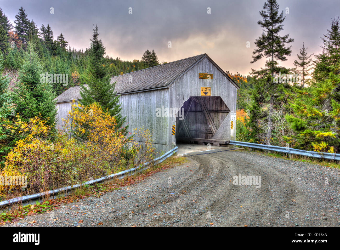 45 Covered Bridge, Bay of Fundy National Park, New Brunswick, Kanada Stockfoto