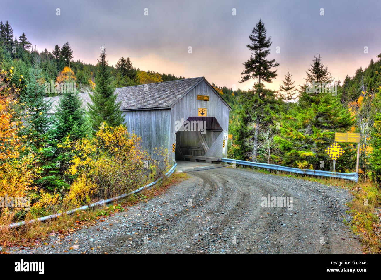 45 Covered Bridge, Bay of Fundy National Park, New Brunswick, Kanada Stockfoto