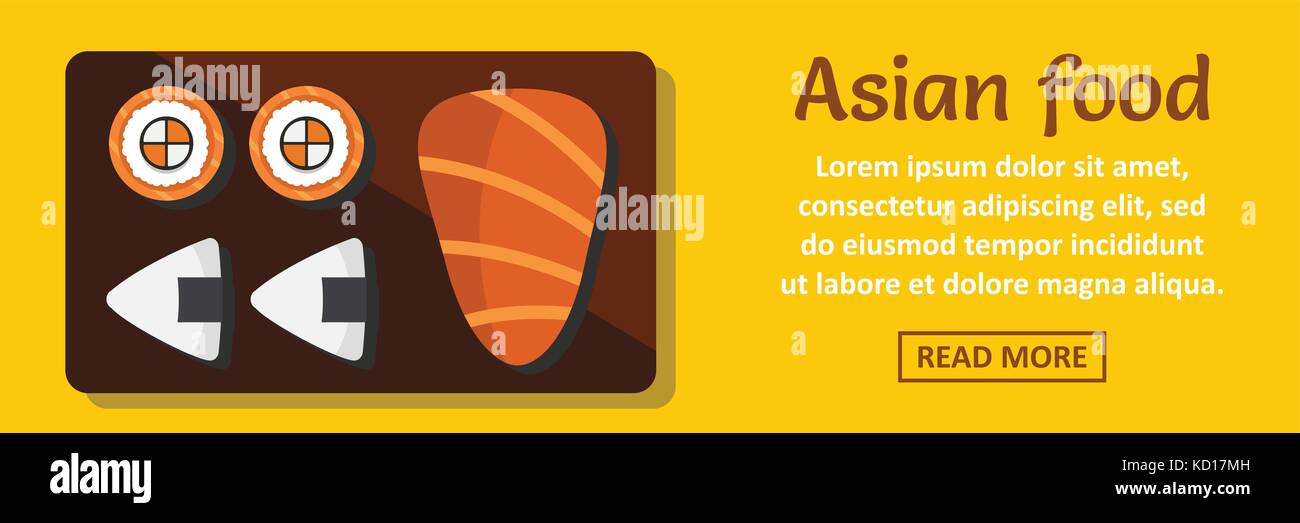 Asiatische Lebensmittel banner horizontale Konzept Stock Vektor
