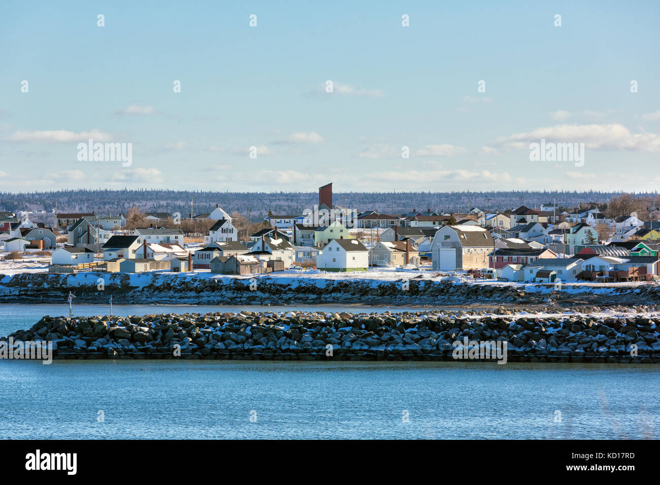 Aussicht auf die Küste im Winter, glace Bay, Nova Scotia, Kanada Stockfoto