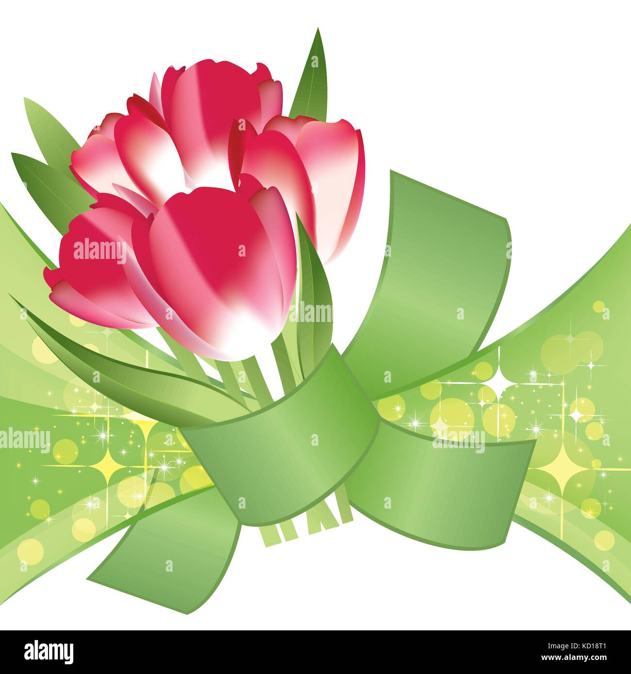 Blumenstrauß aus Tulpen, Vector Illustration Stock Vektor