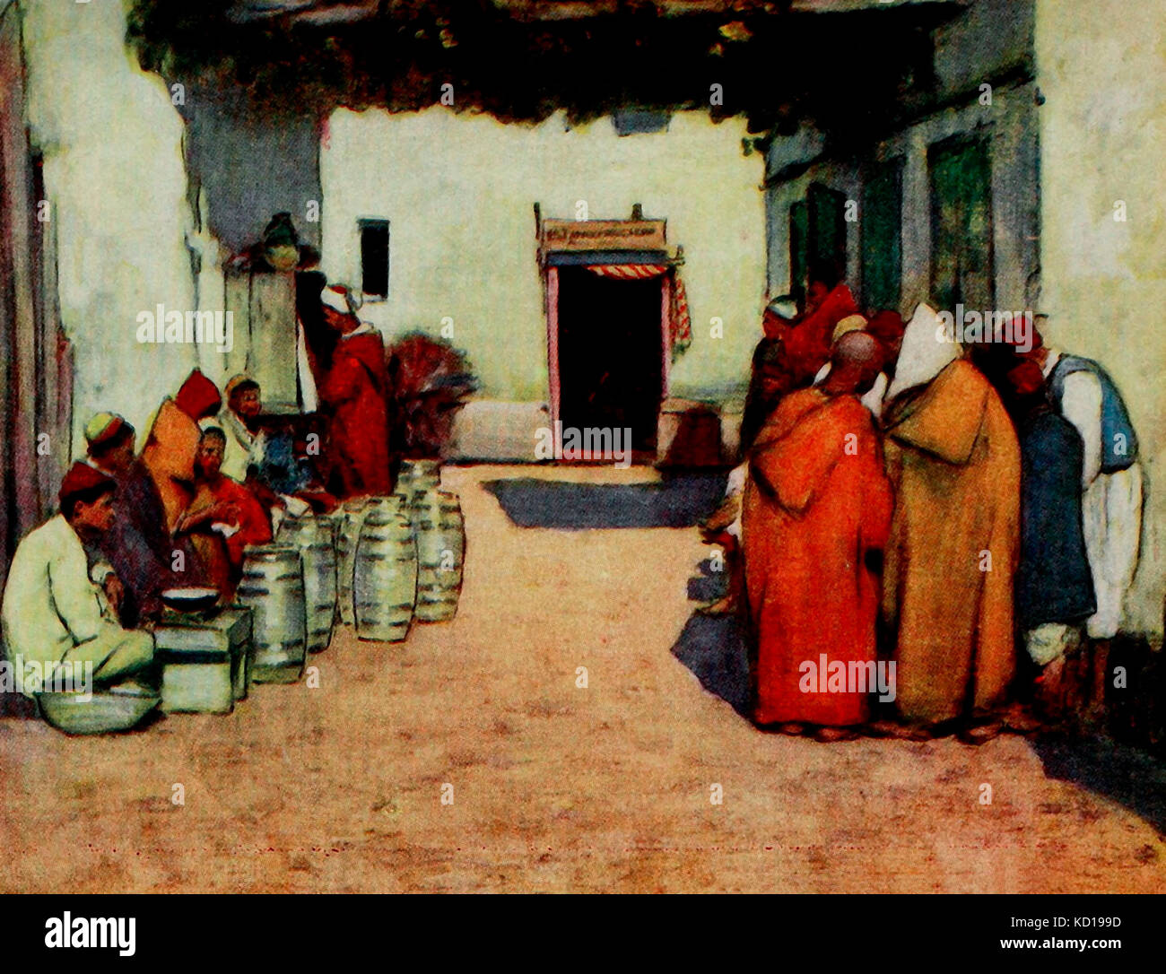 Ein Innenhof in Marokko, ca. 1900 Stockfoto