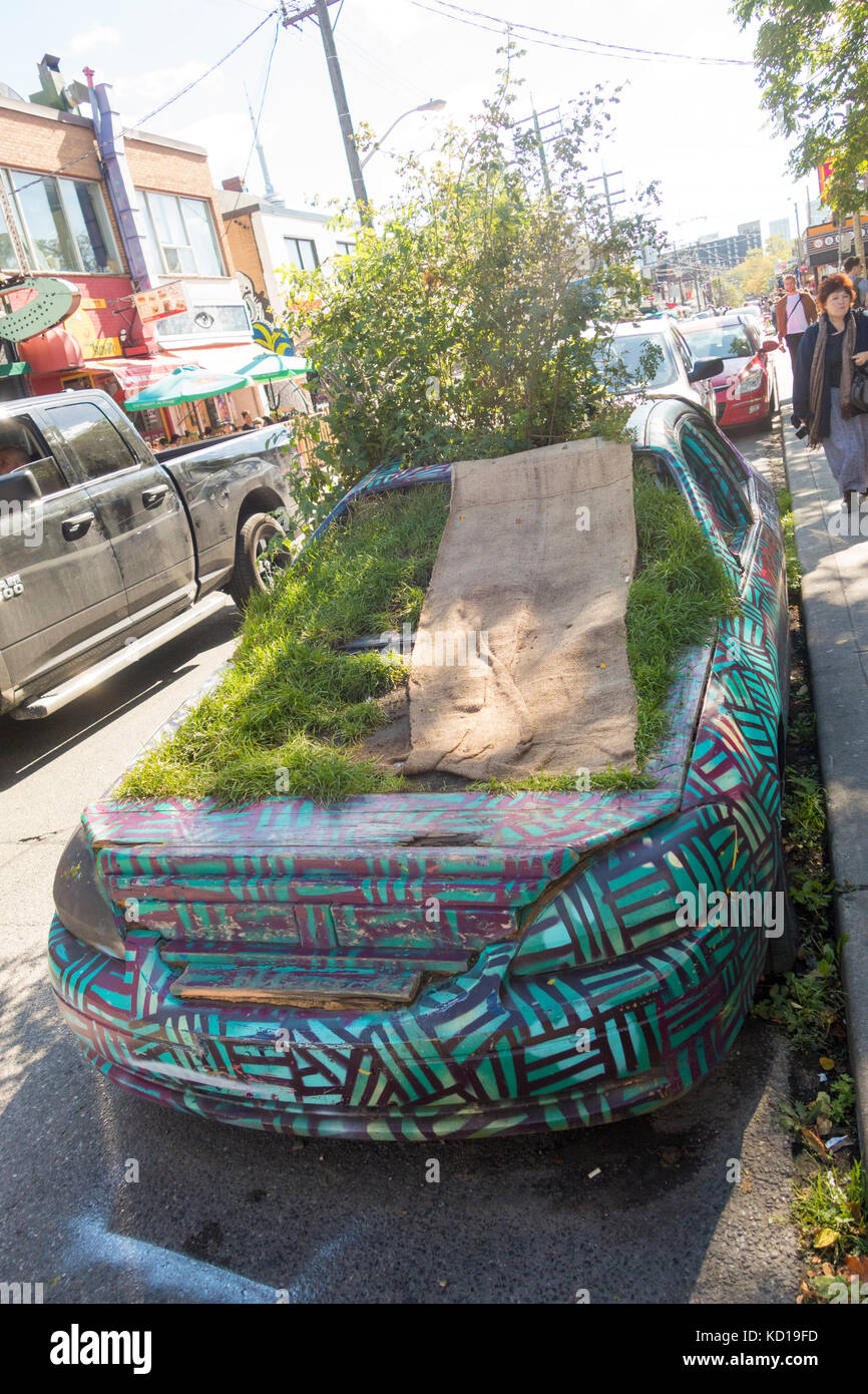 Der Garten Auto auf Augusta Straße in Kensington Market in der Innenstadt von Toronto, Ontayario, Kanada geparkt Stockfoto