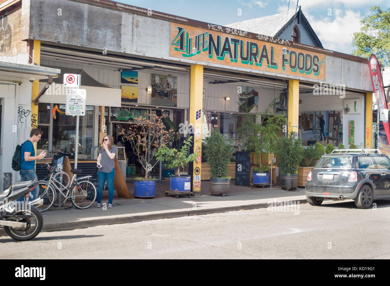 Natürliche Lebensmittel lagern in Kensington Market in der Innenstadt von Toronto, Ontario, Kanada Stockfoto