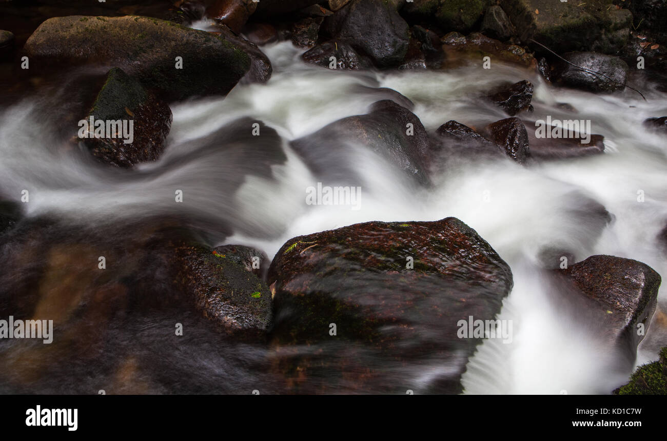 Wasser über die Felsen Rauschen Stockfoto