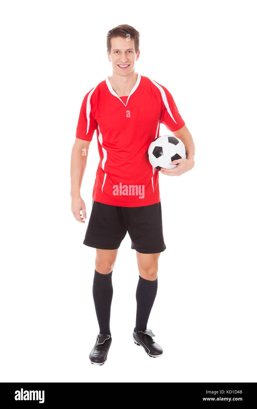Portrait von jungen männlichen Fußball-Spieler, Fußball Stockfoto