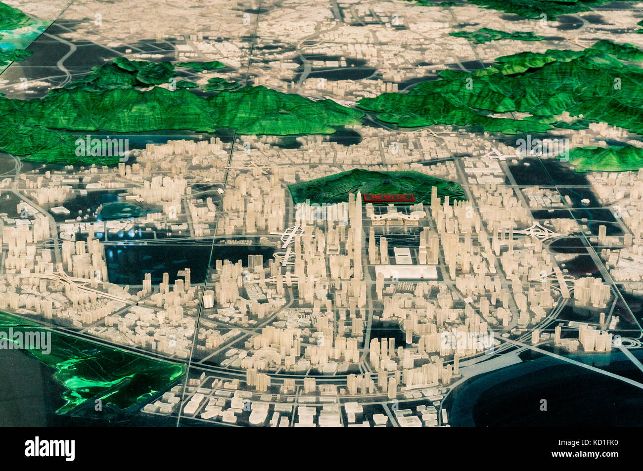 Modell von Shenzhen City angezeigt bei Shenzhen in Shenzhen in der Provinz Guangdong, China Stockfoto