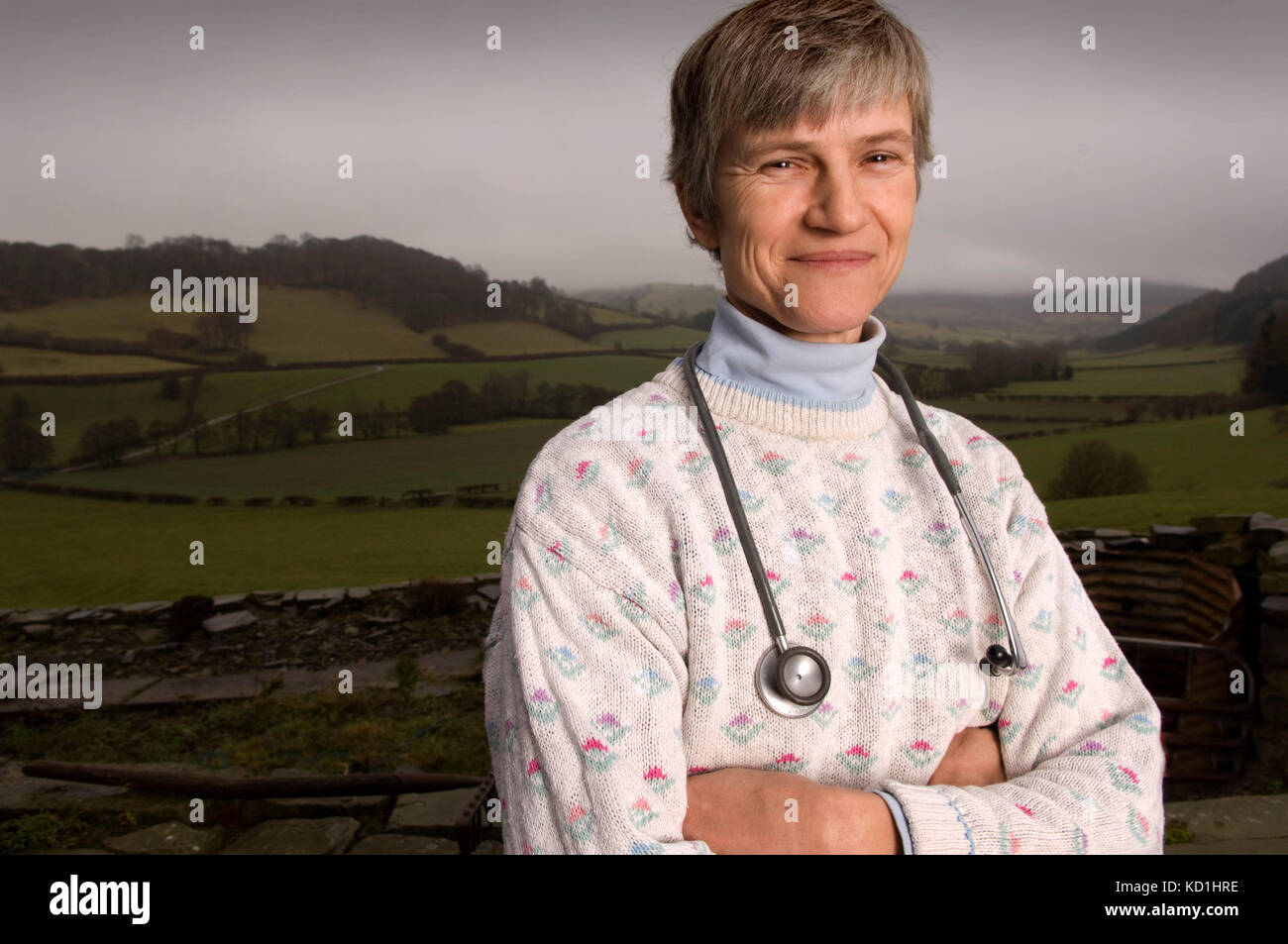 Alternative Therapie Practitioner, Dr. Sarah myhill an ihrem Haus/Praxis in Knighton, Powys, Wales. Stockfoto