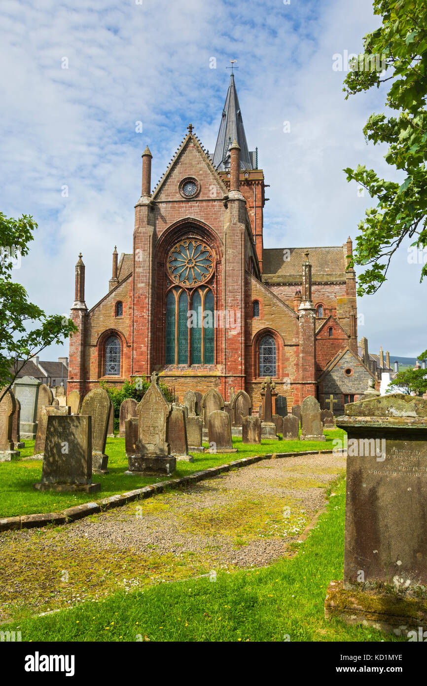 Die St. Magnus Kathedrale, Kirkwall, Orkney Mainland, Schottland, Großbritannien. Stockfoto
