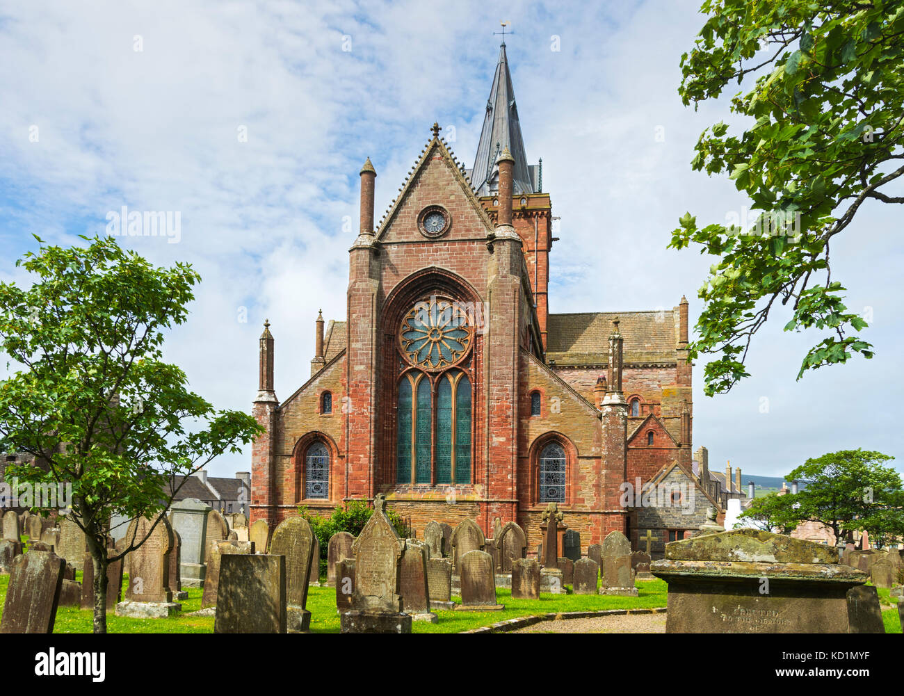 Die St. Magnus Kathedrale, Kirkwall, Orkney Mainland, Schottland, Großbritannien. Stockfoto