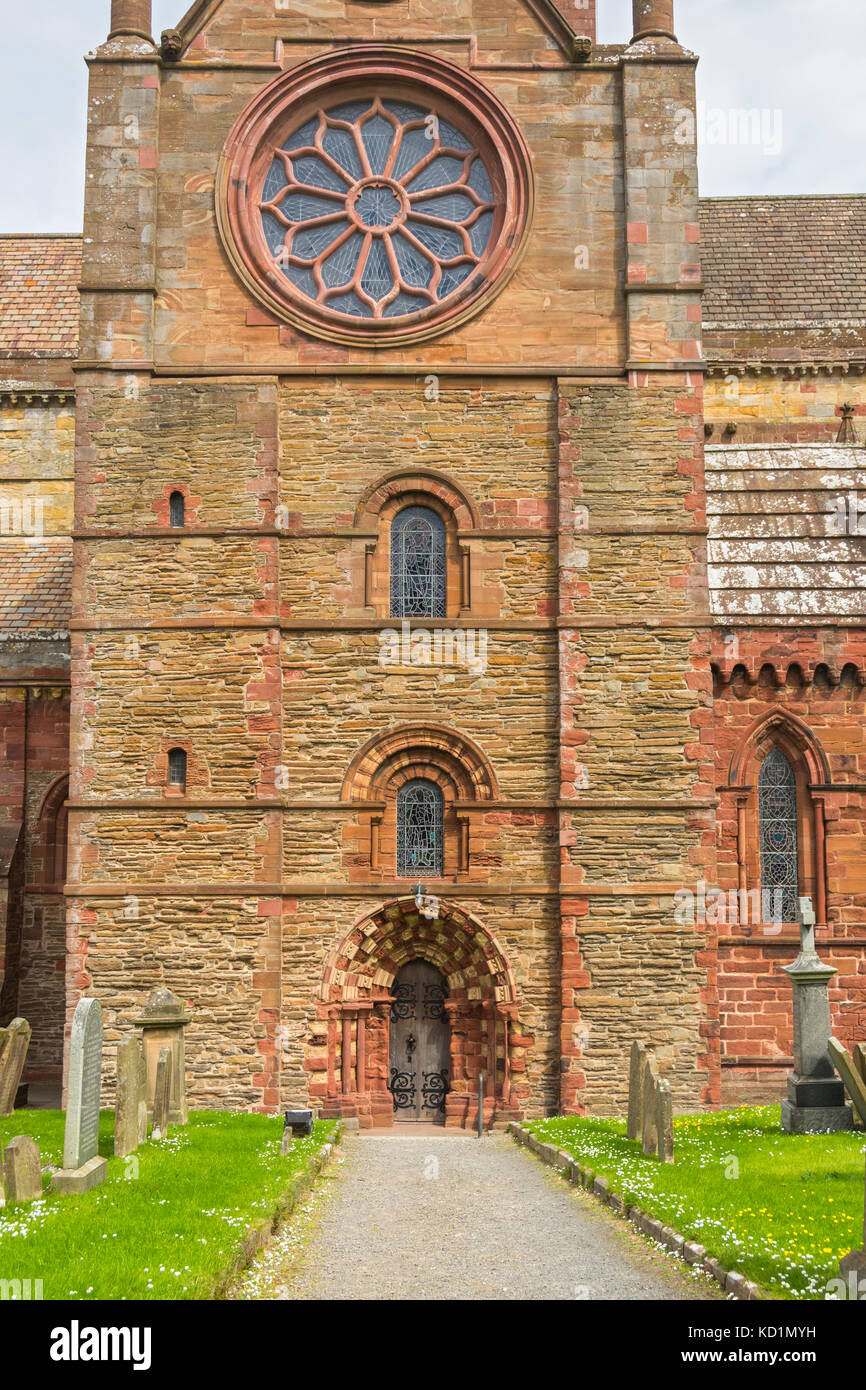 Die südlichen Querschiff der Kathedrale St. Magnus, Kirkwall, Orkney Mainland, Schottland, Großbritannien. Stockfoto