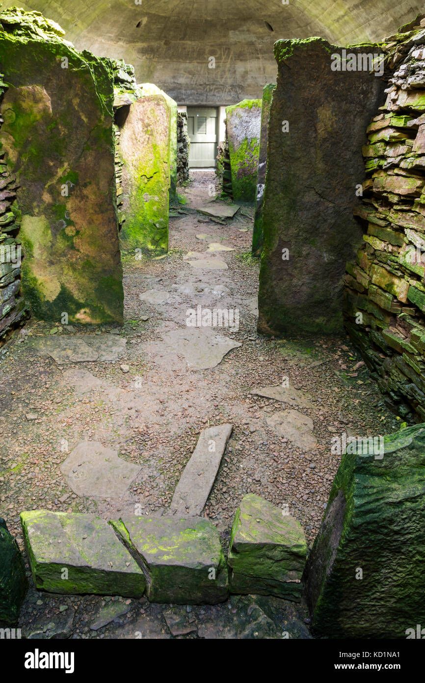 The Knowe of Yarso Chambered Cairn, Rousay, Orkney Islands, Schottland, Großbritannien. Stockfoto
