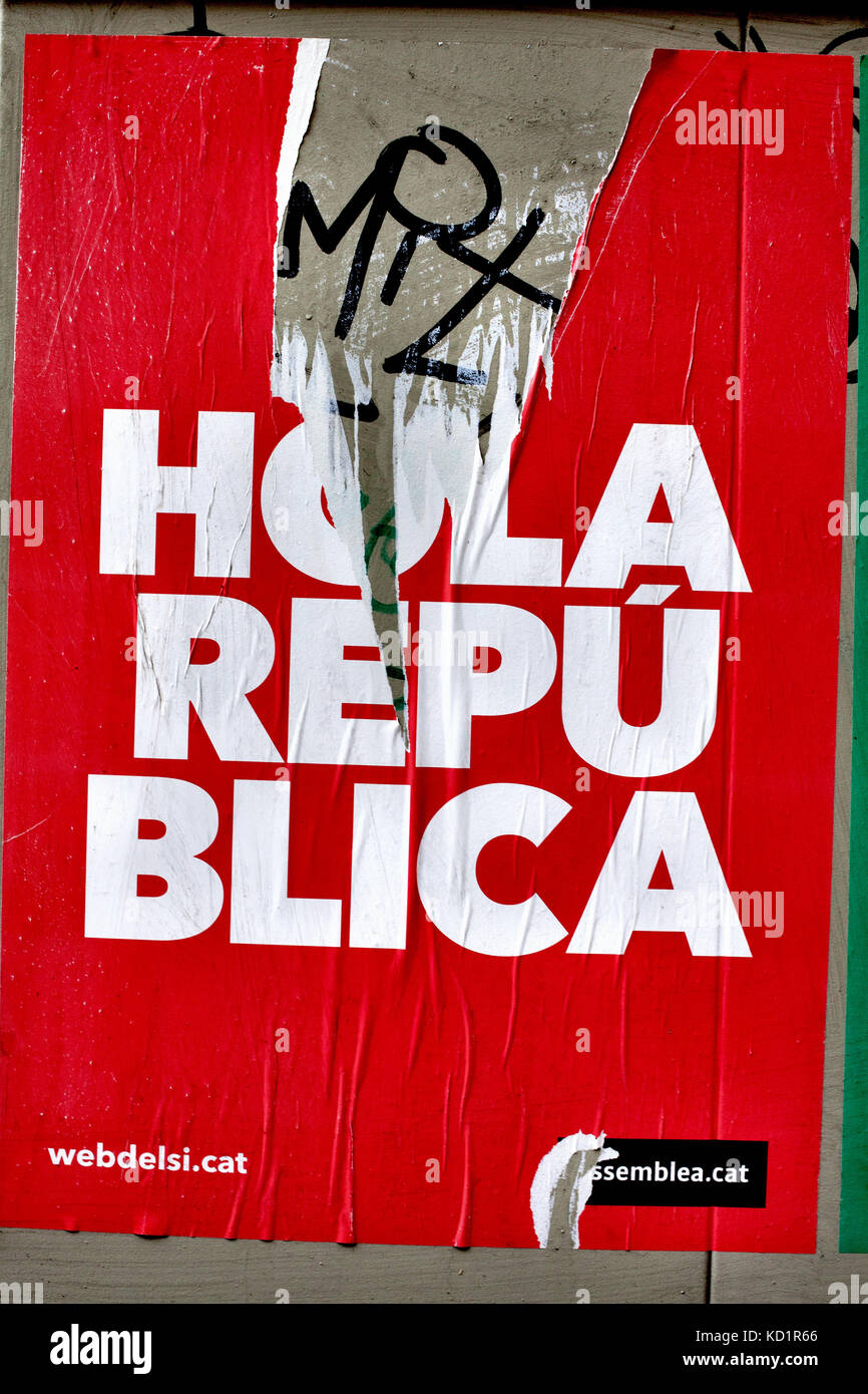 Rip-katalanischen Unabhängigkeit Poster, Barcelona, Spanien. Stockfoto