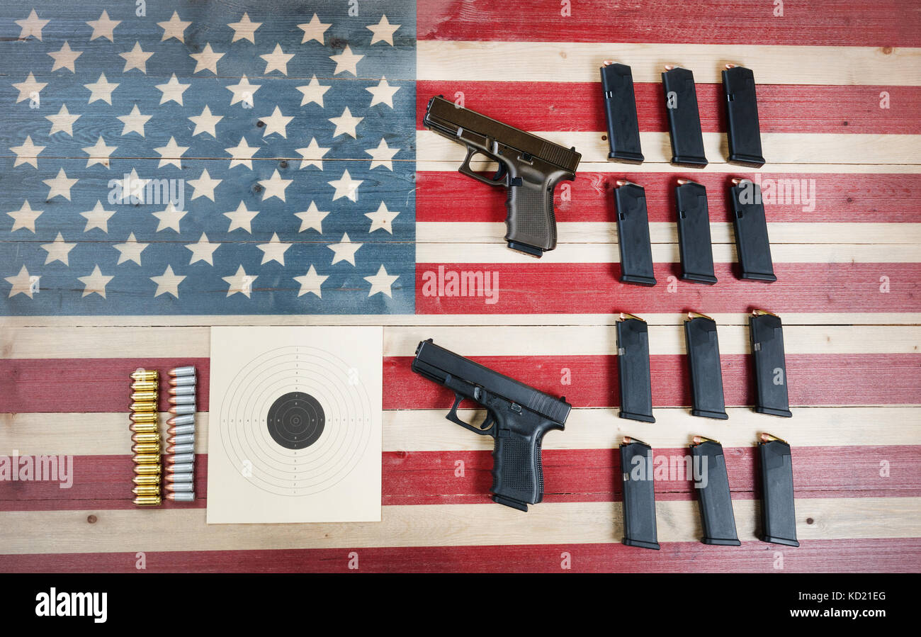 Rechten Arme in den Vereinigten Staaten von Amerika zu tragen-gun, die Gesetze und die Verfassung der USA Stockfoto