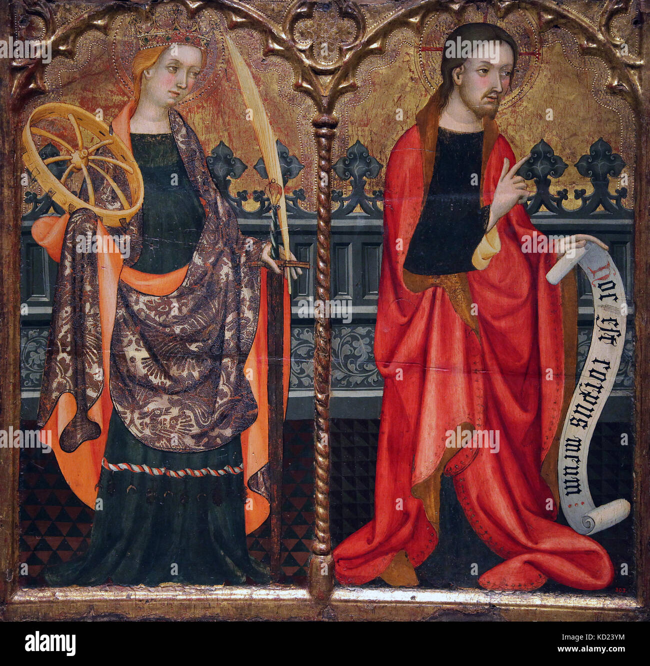 Lluis Borrassa die Heilige Katharina von Alexandria und Jesus Christus Stockfoto