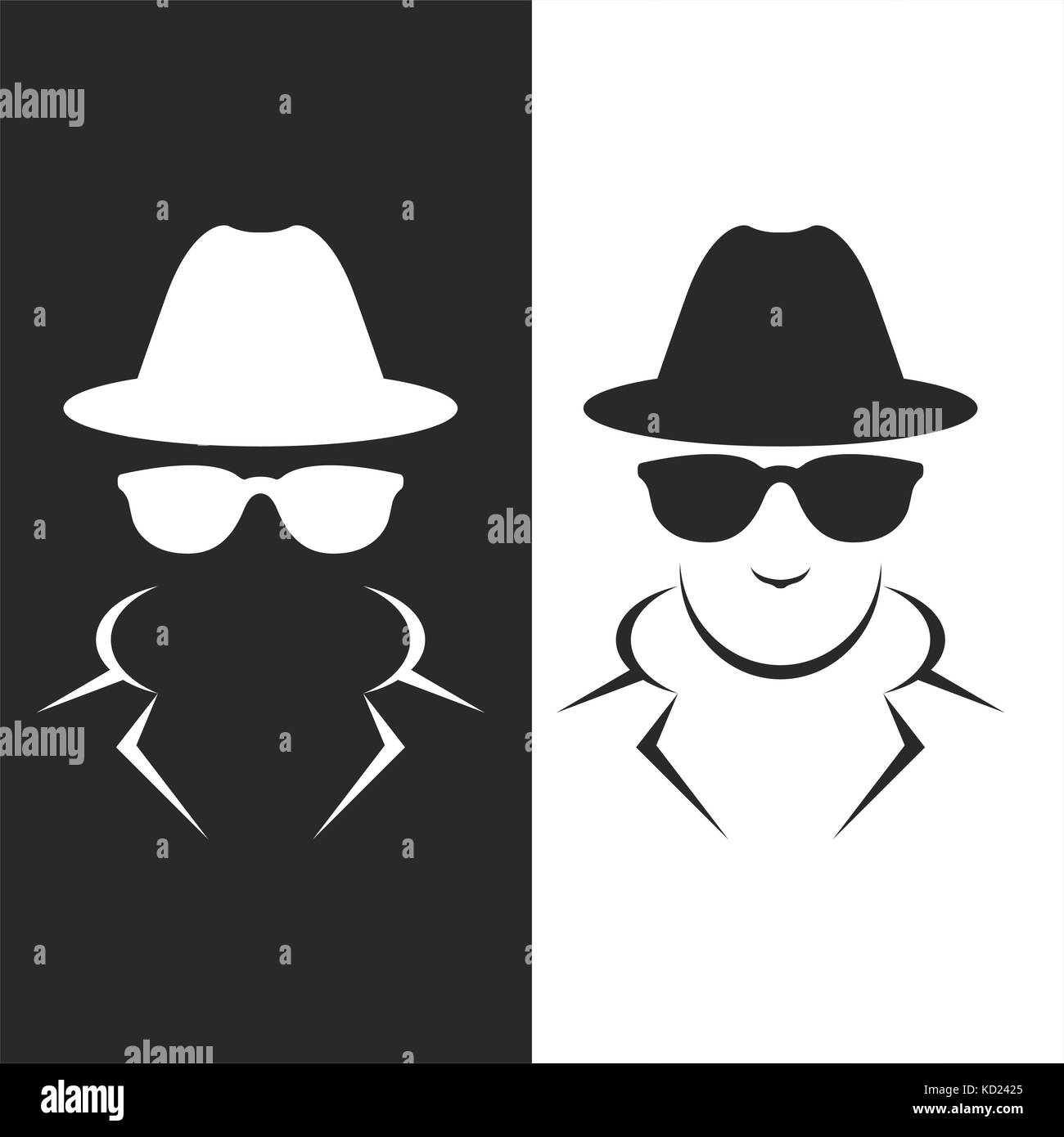 Undercover Agent oder Spion - Privatdetektiv Symbol Stock Vektor