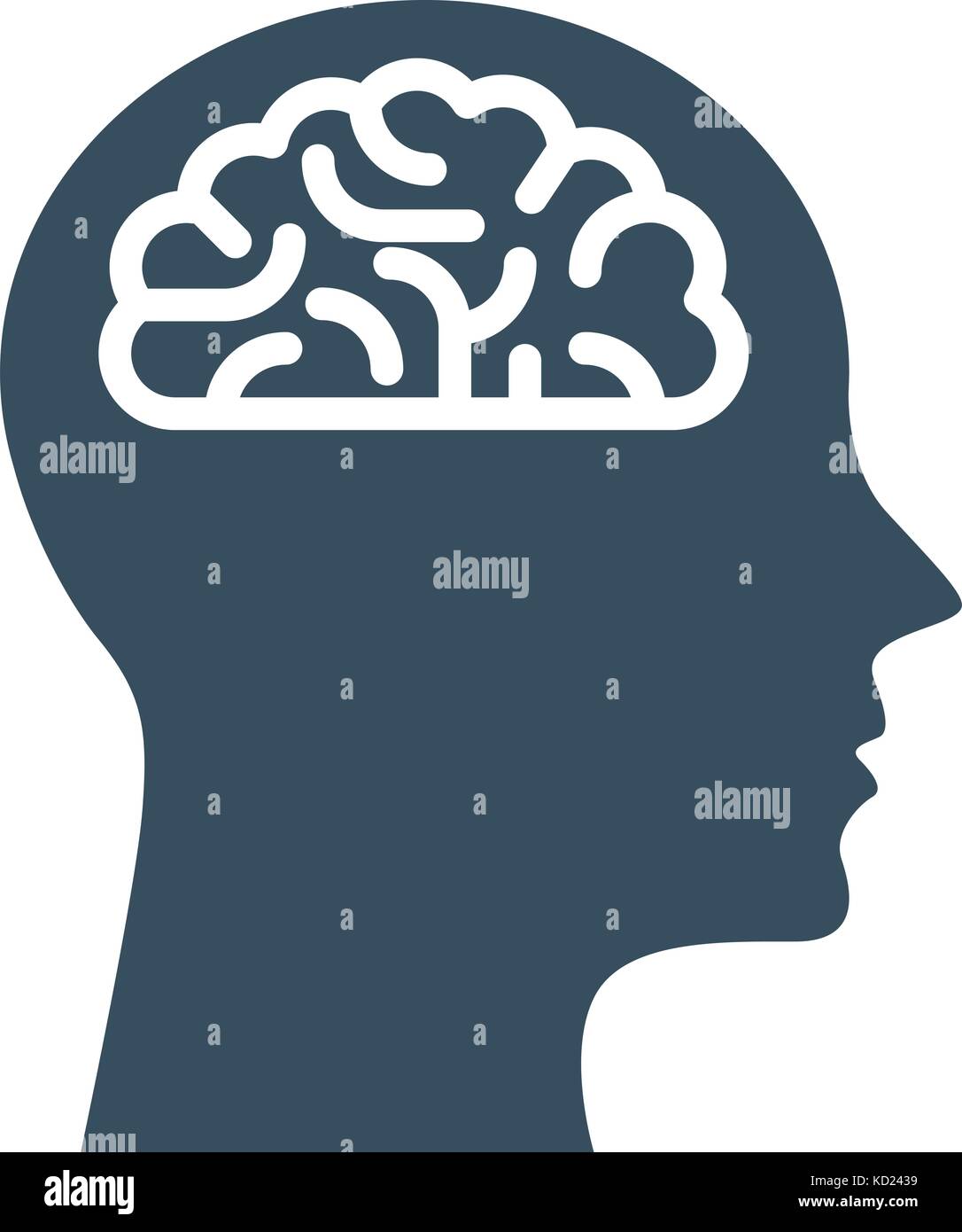 Persönliche iq-Kopf mit Gehirn, Intelligenz und Wissen Symbol Stock Vektor