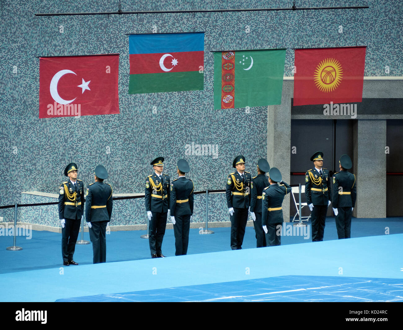 Baku, Aserbaidschan, 18. Mai 2017: siegerehrung der Männer während der griechisch-römischen Ringkampf Konkurrenz am 4. islamischen Solidarität spiele Stockfoto