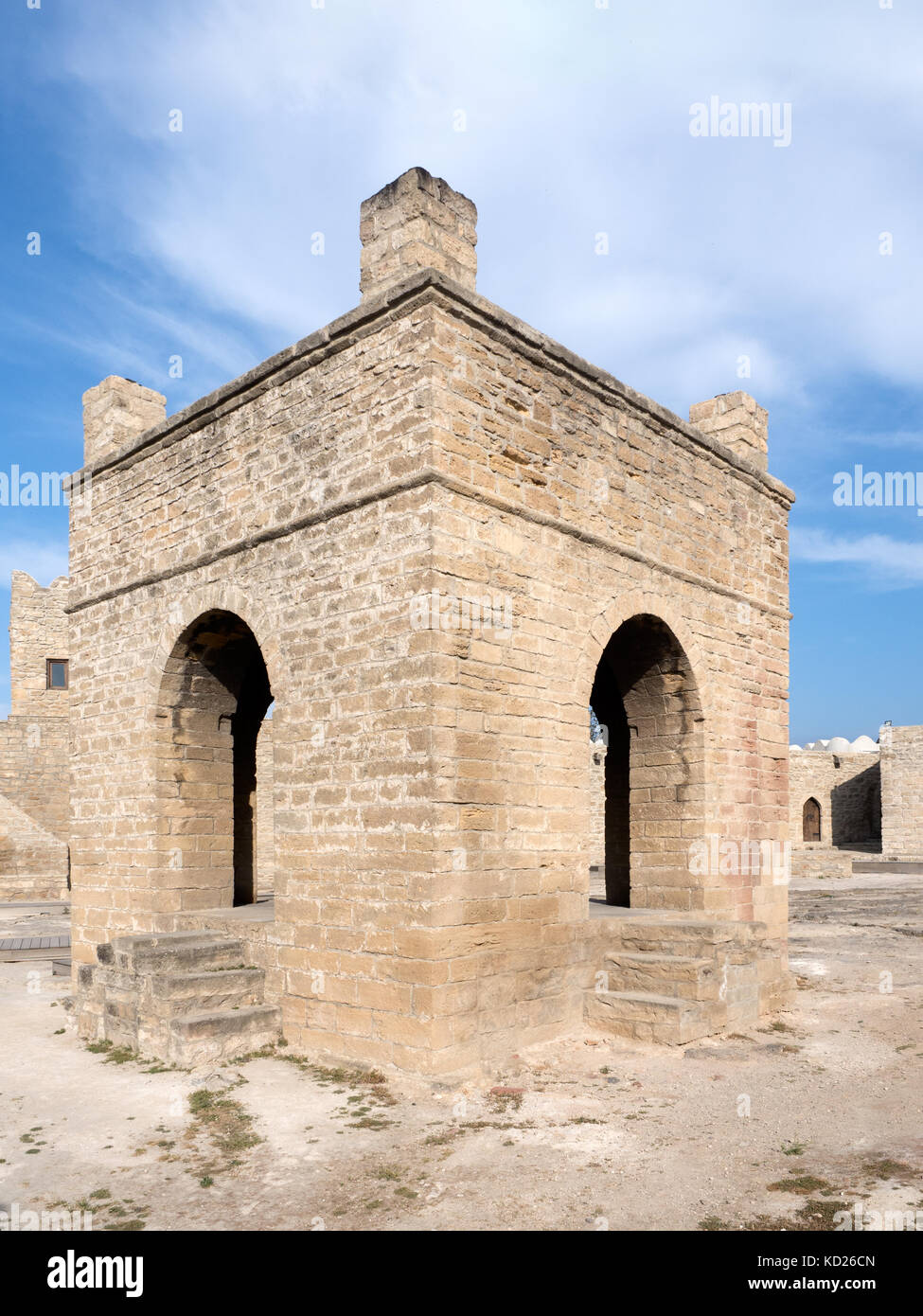 Die Baku ateshgah, oft die "Feuer Tempel von Baku" genannt, ist ein Schloss - wie religiösen Tempel in surakhani, einem Vorort der Hauptstadt von Aserbaidschan. Stockfoto