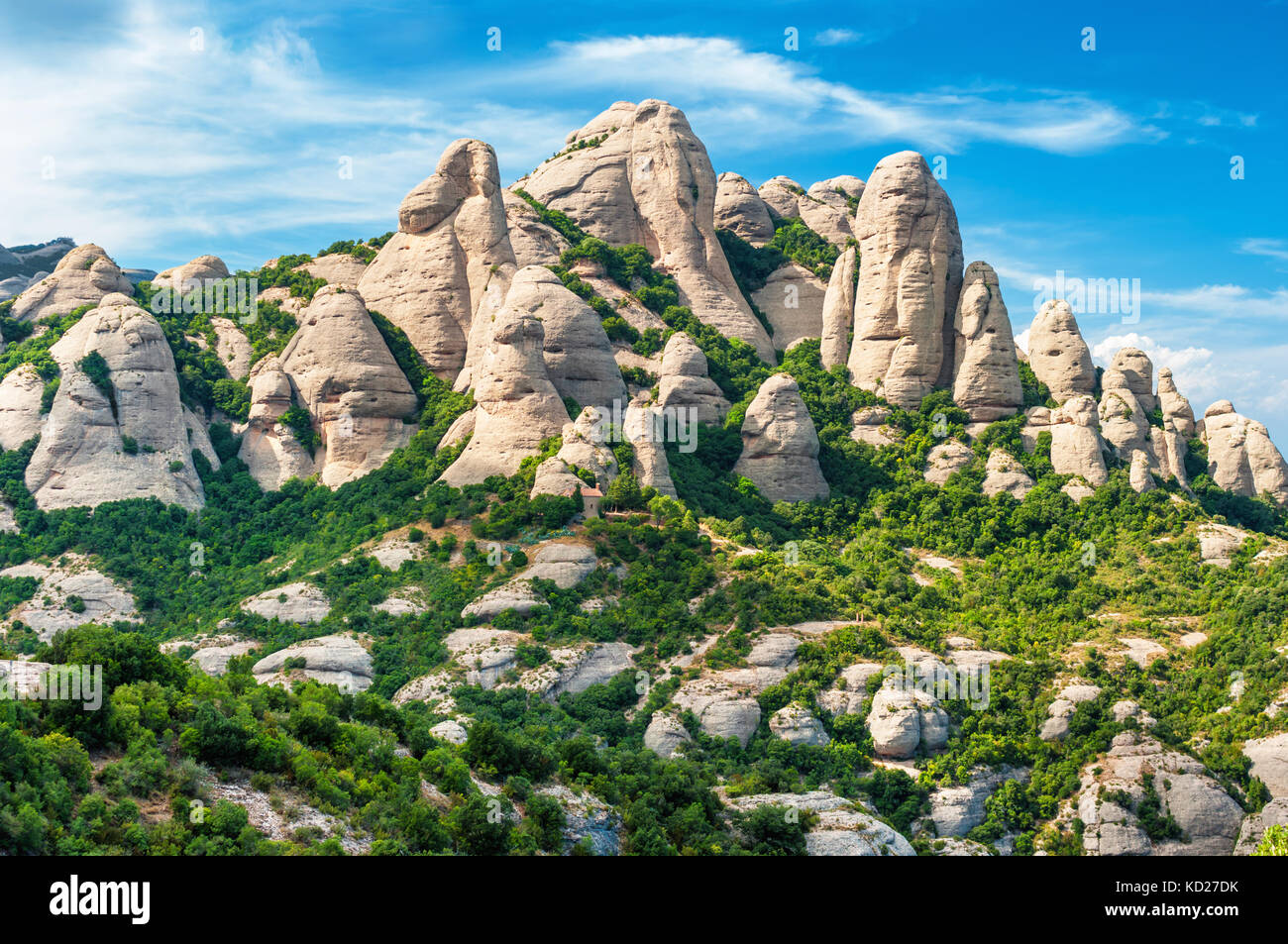 Felsformation in Montserrat, Katalonien, Spanien Stockfoto