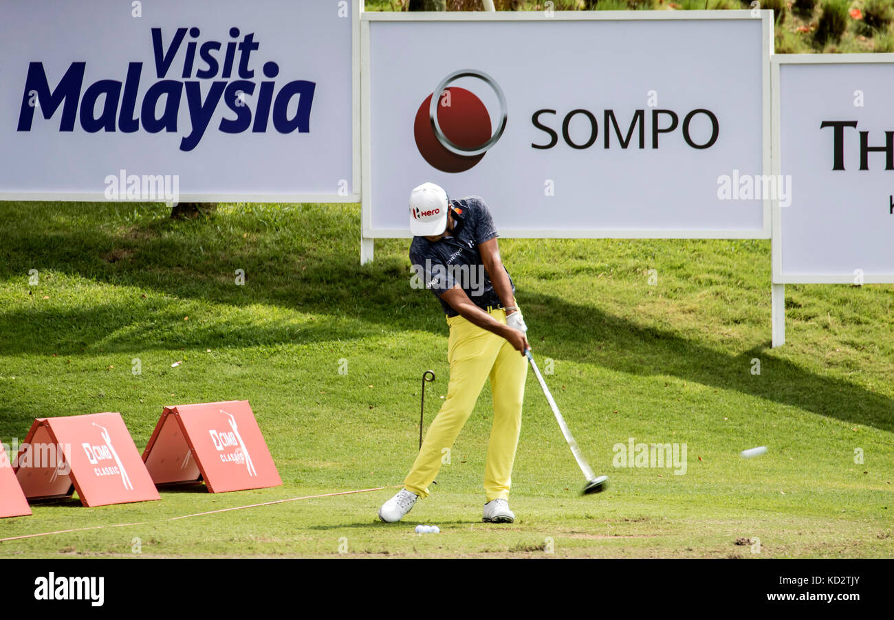 Kuala Lumpur, Malaysia. 10. Oktober, 2017. Anirban Lahiri am pga CIMB Klassiker 2017 Golfturnier in Kuala Lumpur, Malaysia spoted. © danny Chan/alamy Leben Nachrichten. Stockfoto