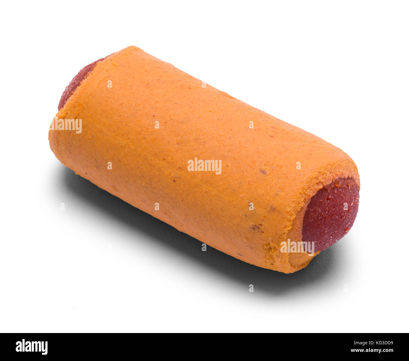 Hot Dog behandeln auf einem weißen Hintergrund. Stockfoto