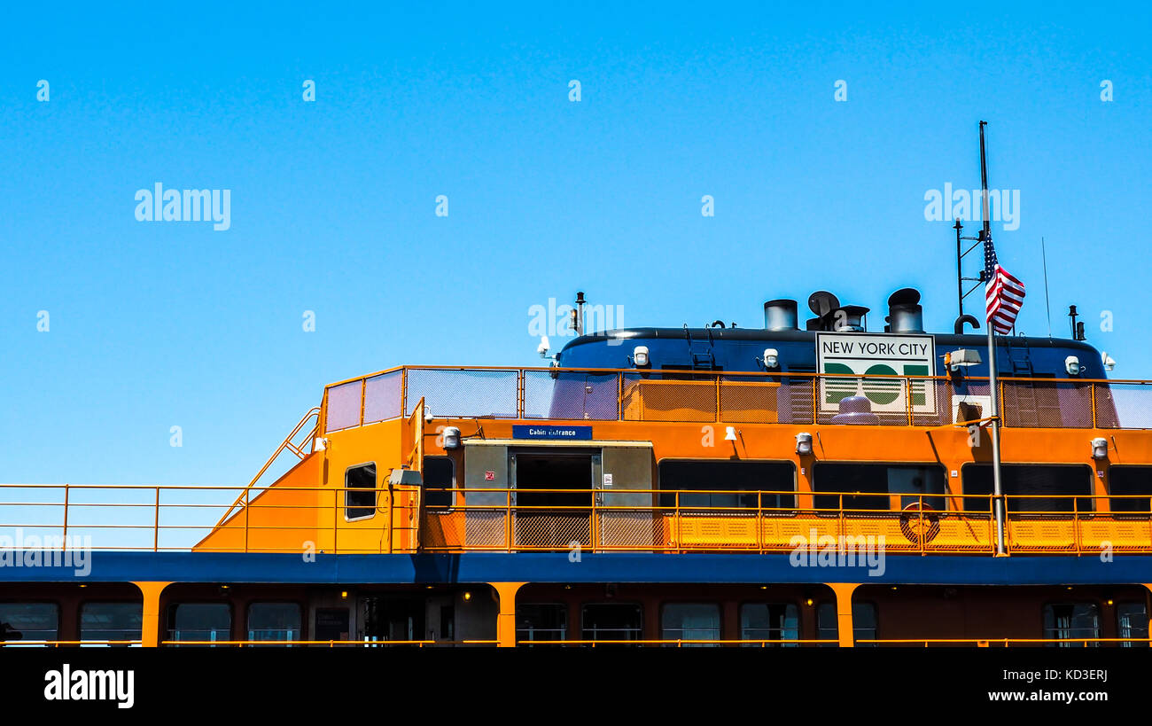 Shuttle Fähre von Manhattan Island zu Staten. ny City öffentliche Verkehrsmittel. Stockfoto