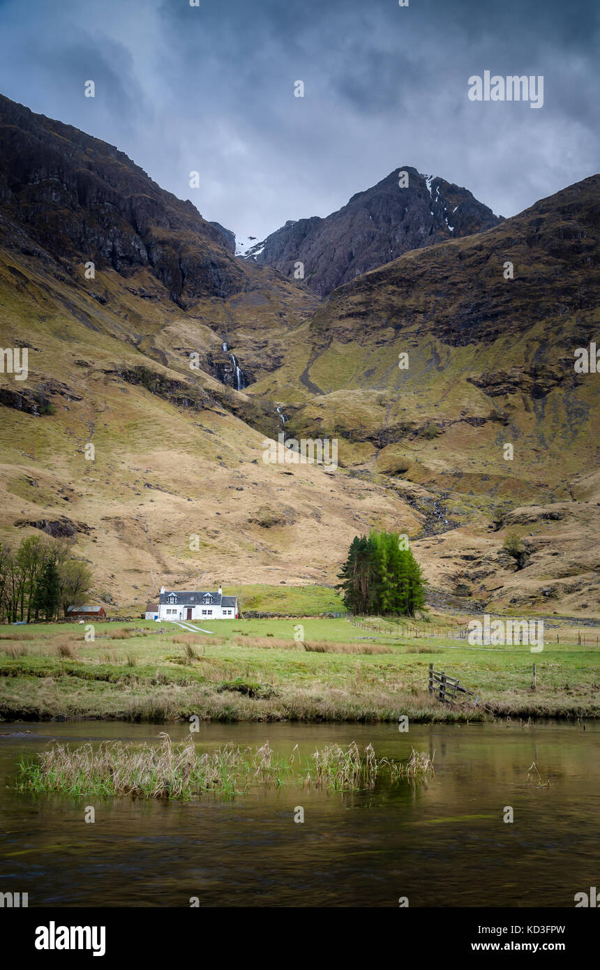 Achnambeithach Cottage, Glencoe, Highland Stockfoto