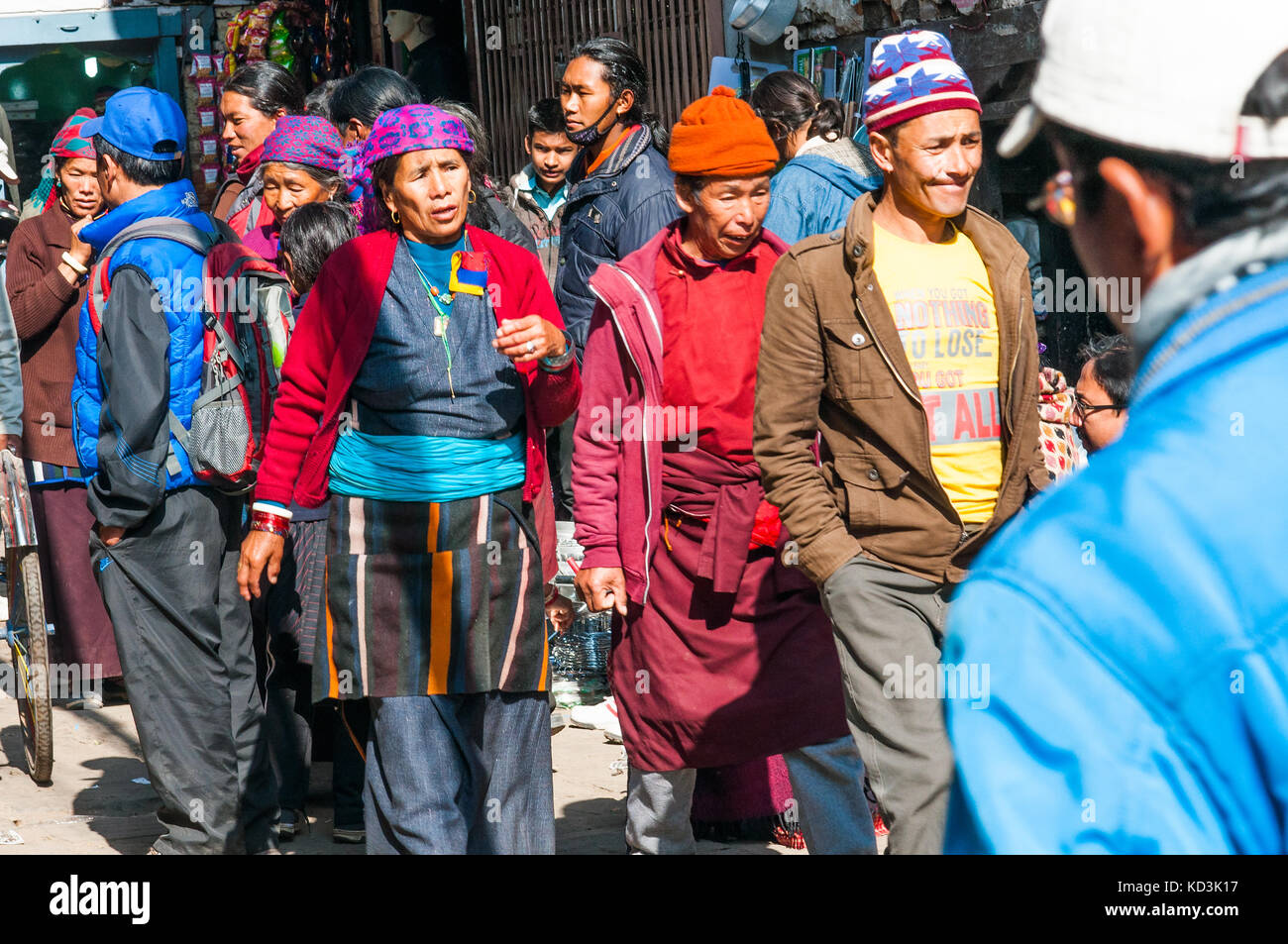 Street Scene mit Menschen, Kathmandu, Nepal Stockfoto