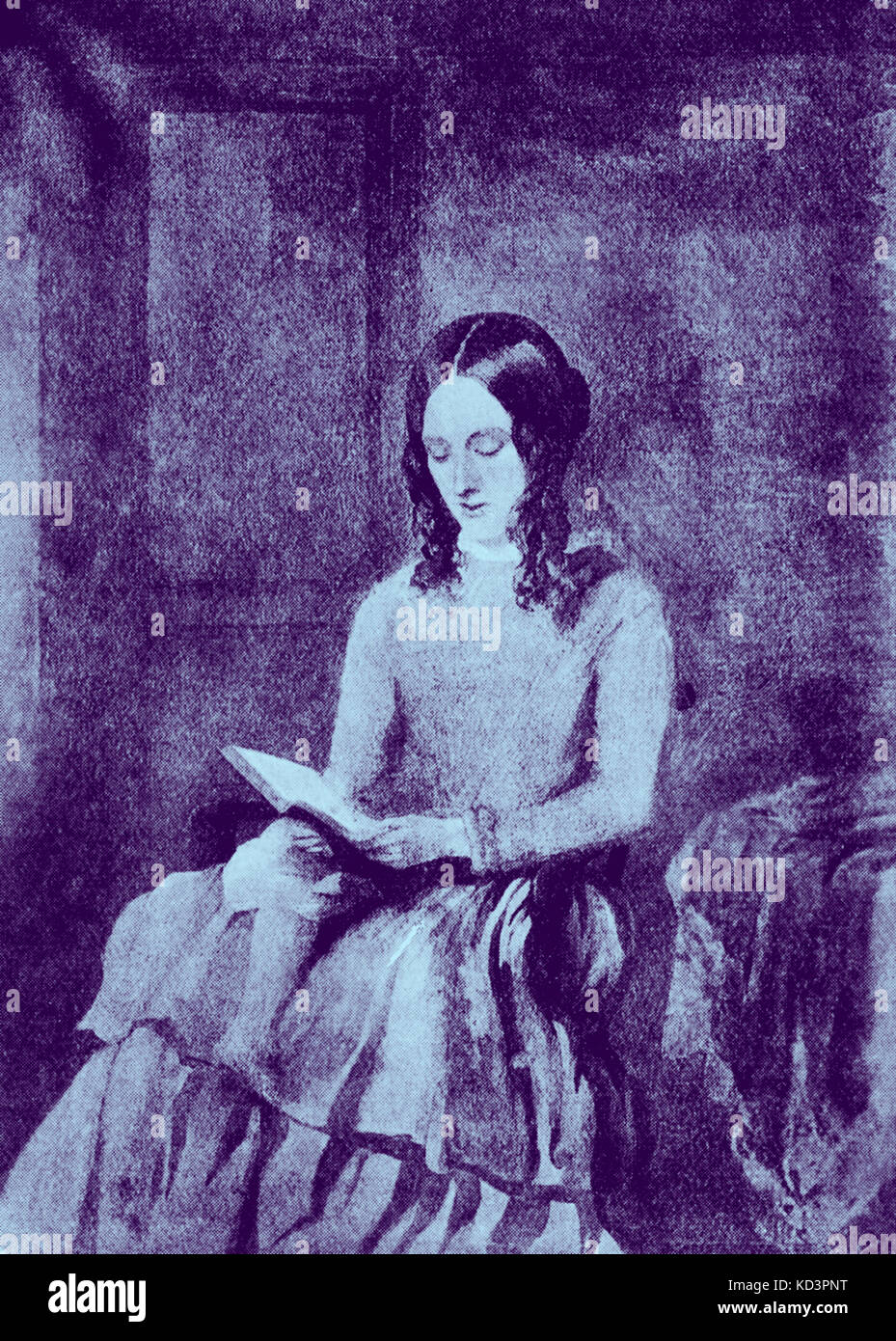 Charlotte Bronte: Britischer Novelist, 1816-1855. Aus einem Aquarell von Paul Heger, 1850. Stockfoto