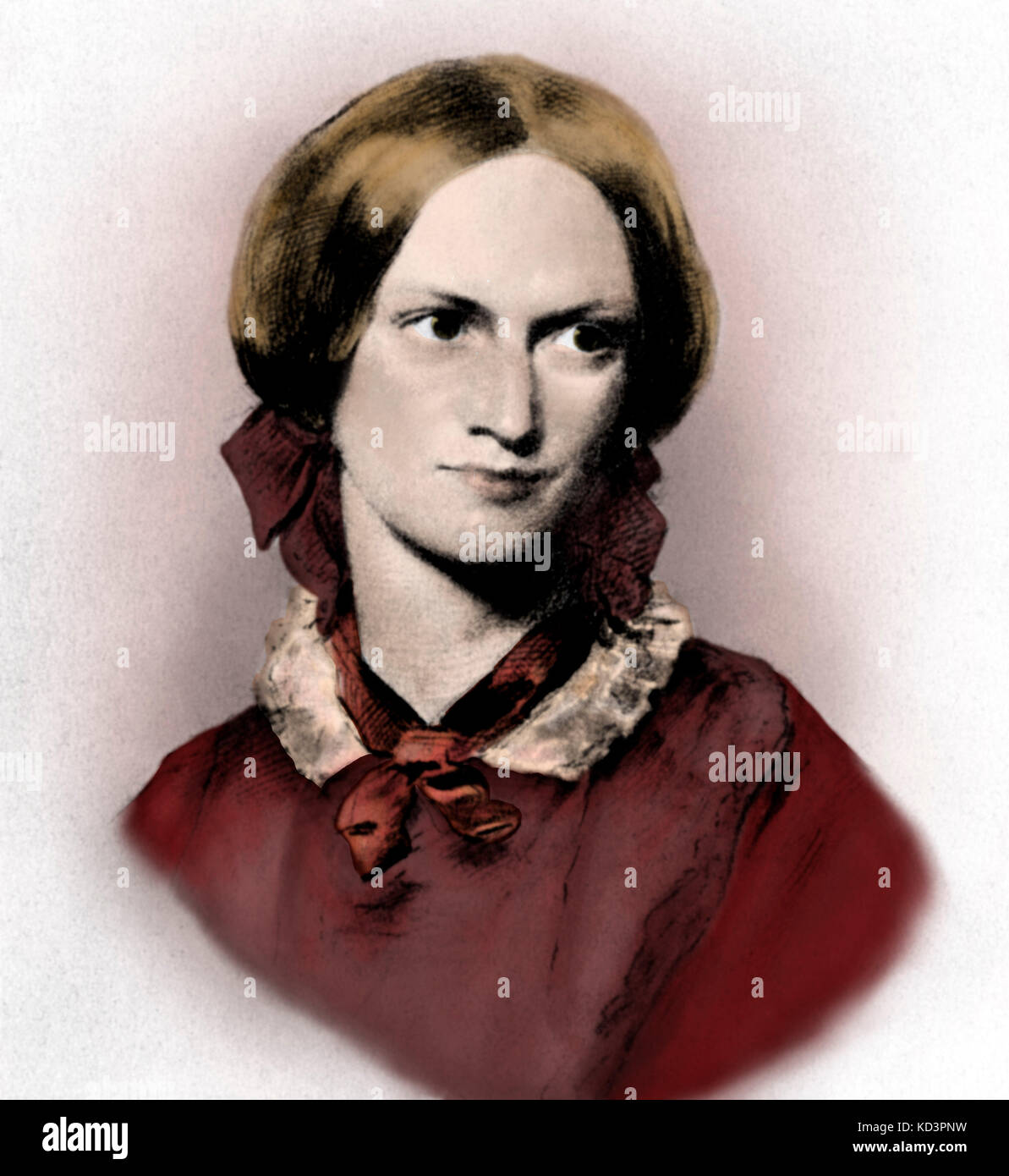 Charlotte Brontë, britische Schriftstellerin - Porträt Kreidezeichnung von George Richmond--1816-1855.  National Portrait Gallery Stockfoto