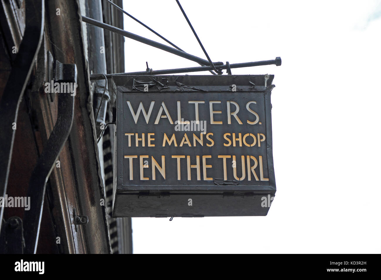 Über Walters die Men's Shop, der turl, Oxford, UK Zeichen Stockfoto
