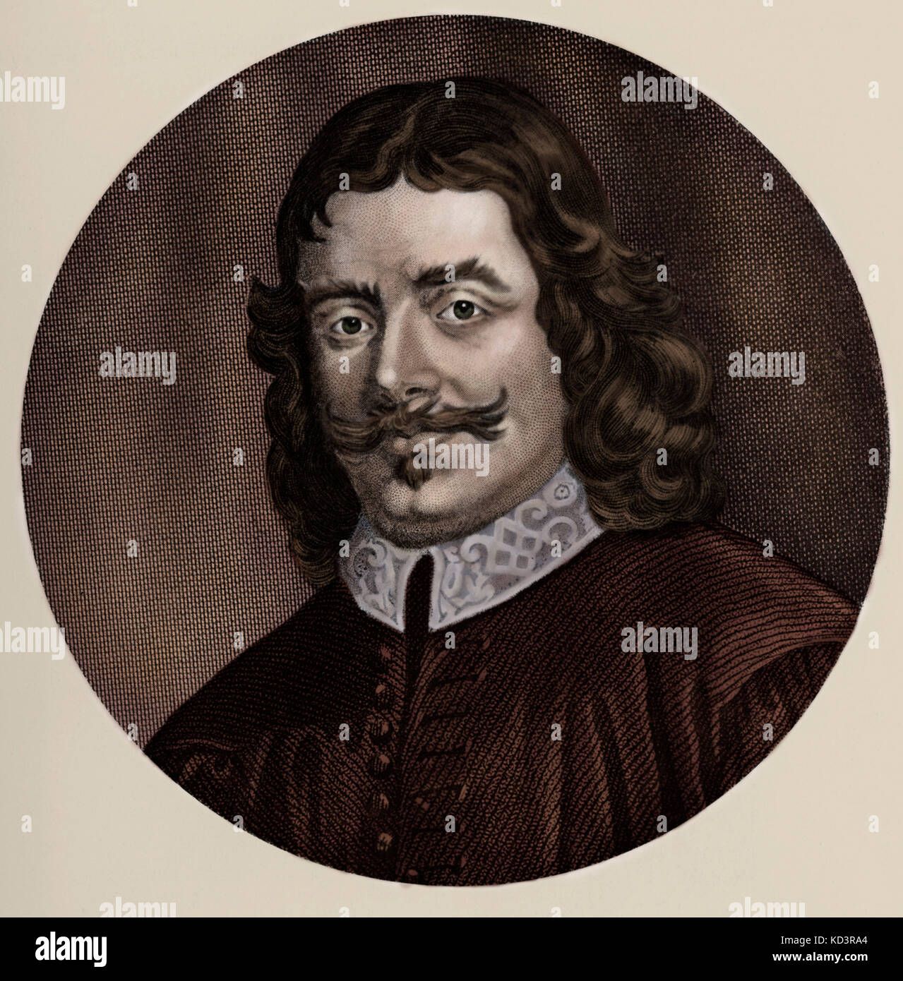 John Bunyan - christliche Schriftsteller und Prediger: 28. November 1628 – 31. August 1688. Aus einem Kupferstich von Francis Holl: 1815-1884. Stockfoto