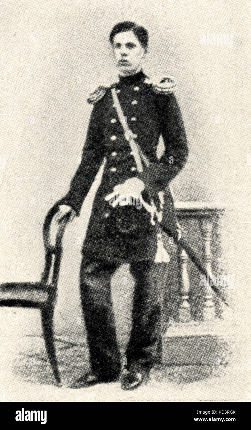 MUSSORGSKY, Modest Portrait - Als junger Offizier in das Regiment der Russischen Imperial Guard russischen Komponisten (1839-1881) Stockfoto