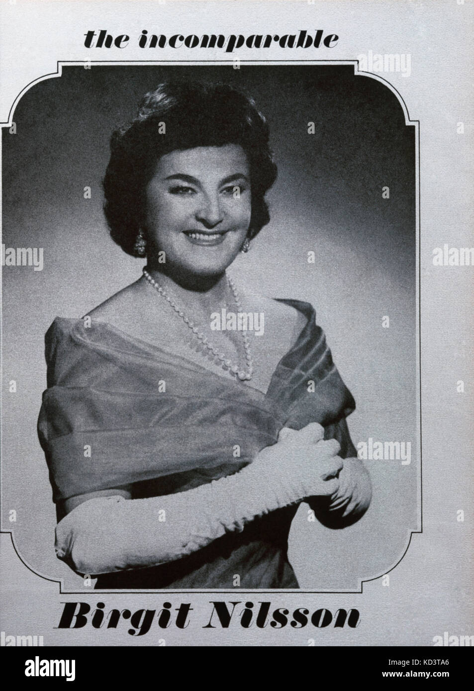 Birgit Nilsson - Porträt der schwedische Sopranistin, Dezember 1963. Werbung. BN: 17 Mai 1918 - 25. Dezember 2005. Musikalische Amerika. Stockfoto