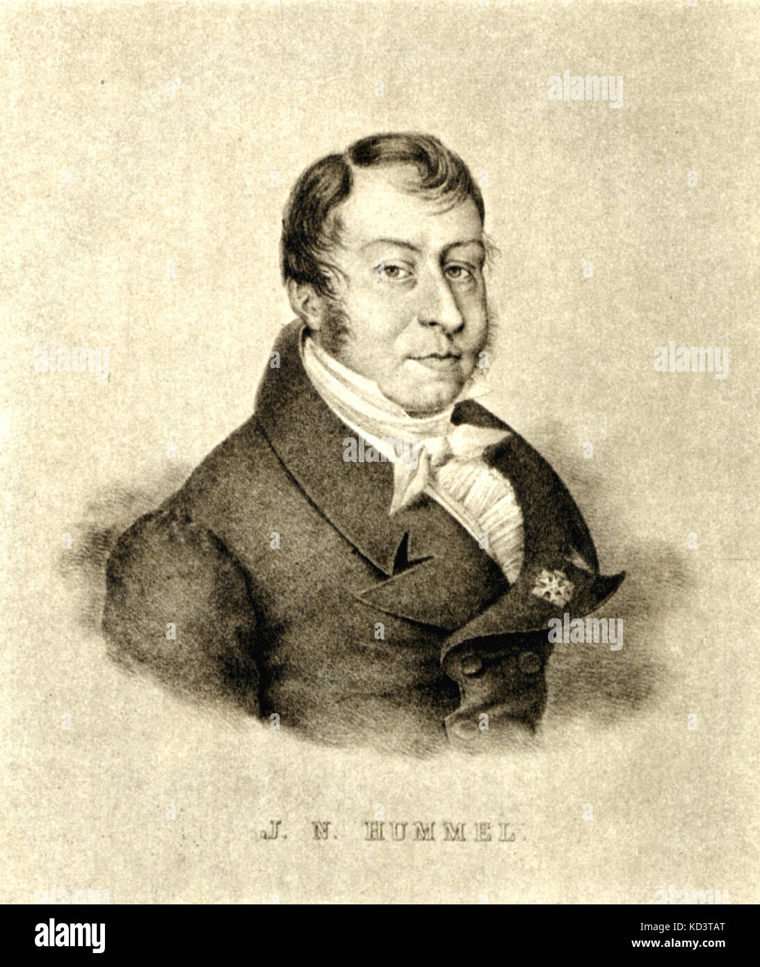 Johann Nepomuk Hummel portrait ein Schüler von Pianist und 1778-1837 Stockfotografie - Alamy